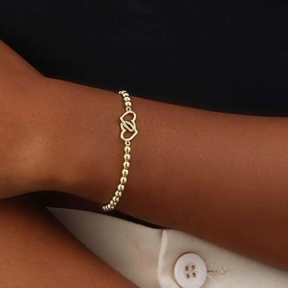NEW 14K Real Gold Plated Heart Bracelet